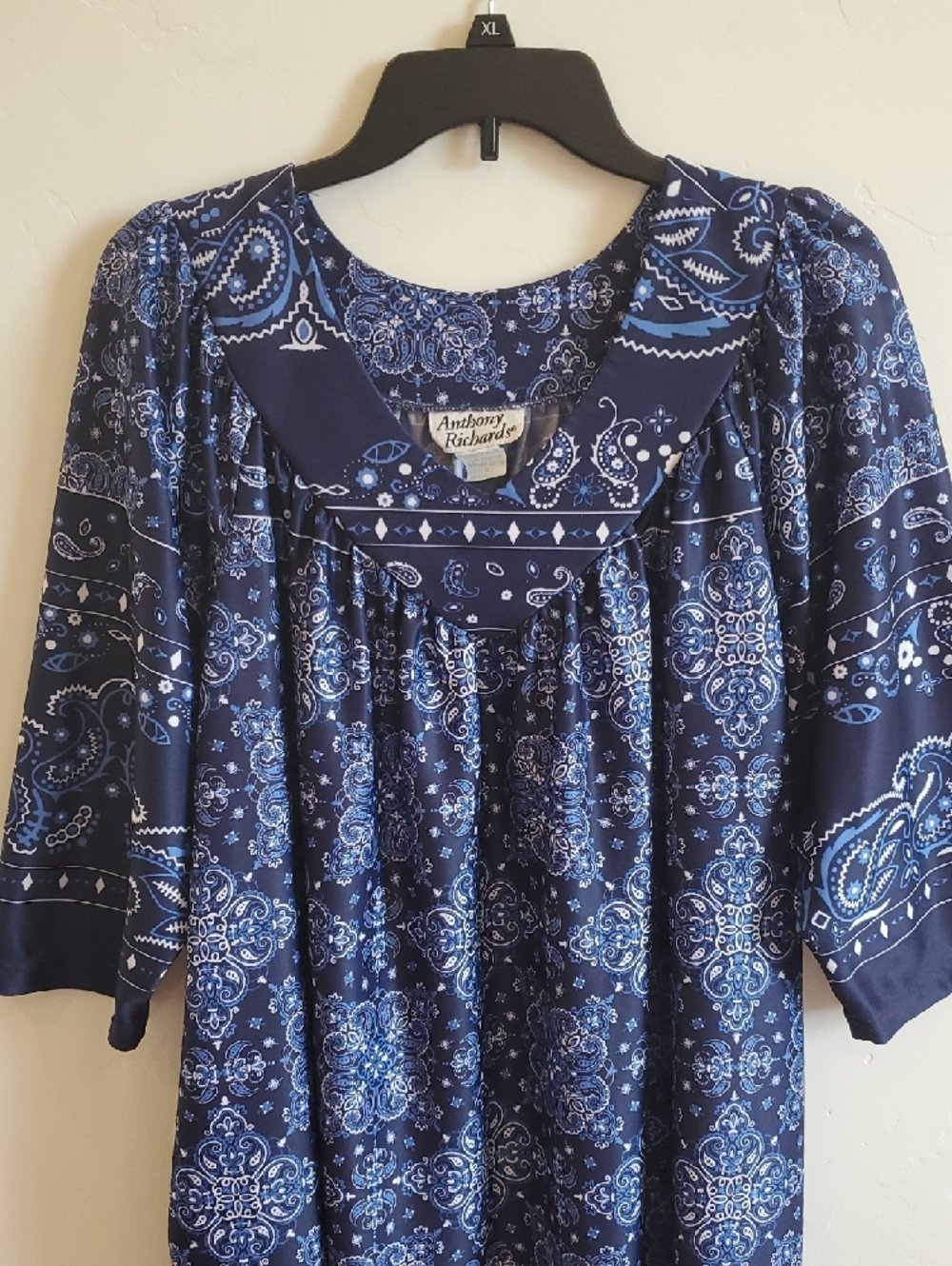 Blue Print Patio Dress Lounge Wear Night Gown
